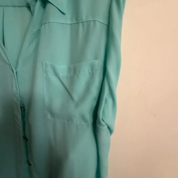 BEVERLY DRIVE Turquoise Button-Down Shirt - Picture 3 of 4